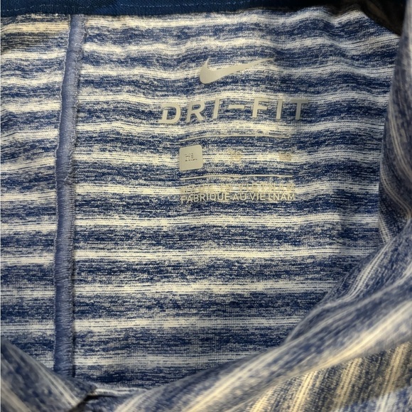 Nike Tiger Woods Vapor Dry Striped Golf Polo Blue‎ and White Size XL - Picture 3 of 9